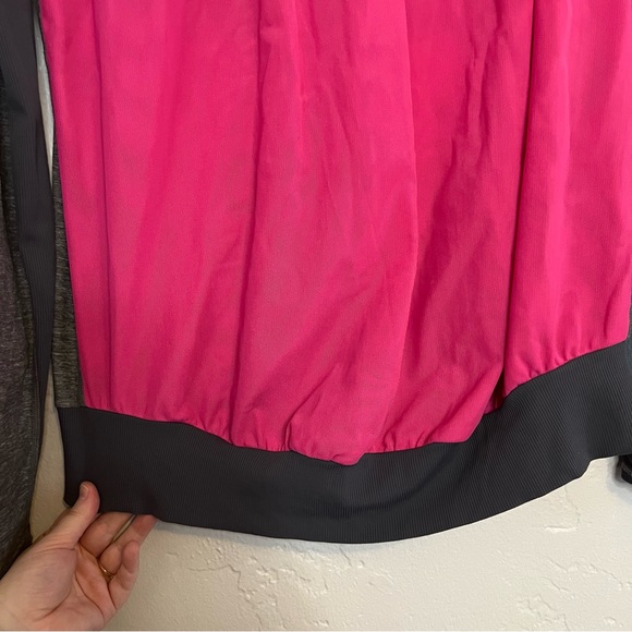 Lululemon Tadasana Heather Gray/Pink Mesh Back Zip Front Running Jacket Coat - Picture 9 of 10